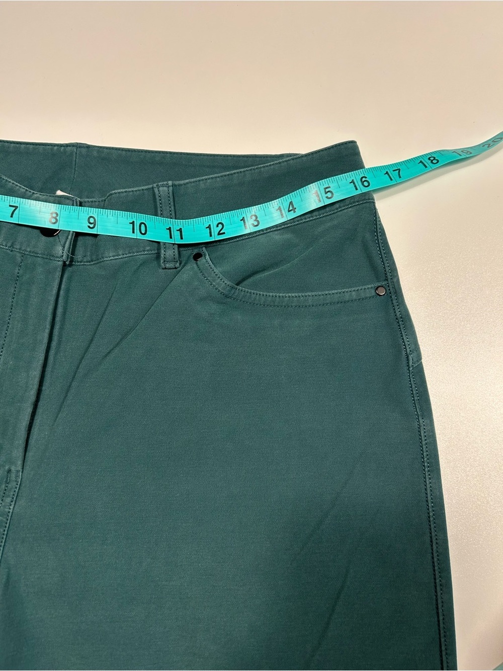 Lululemon City Sleek 5 Pocket Wide Leg High Rise Pants Green Jasper Teal - Picture 4 of 7